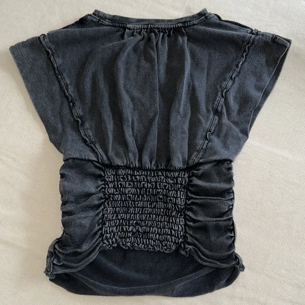 Free People Dark Gray Blouse - Picture 2 of 3